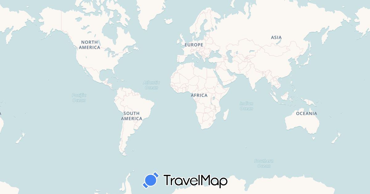 TravelMap itinerary: driving in Bahamas, Dominican Republic, Netherlands, Trinidad and Tobago, United States (Europe, North America)